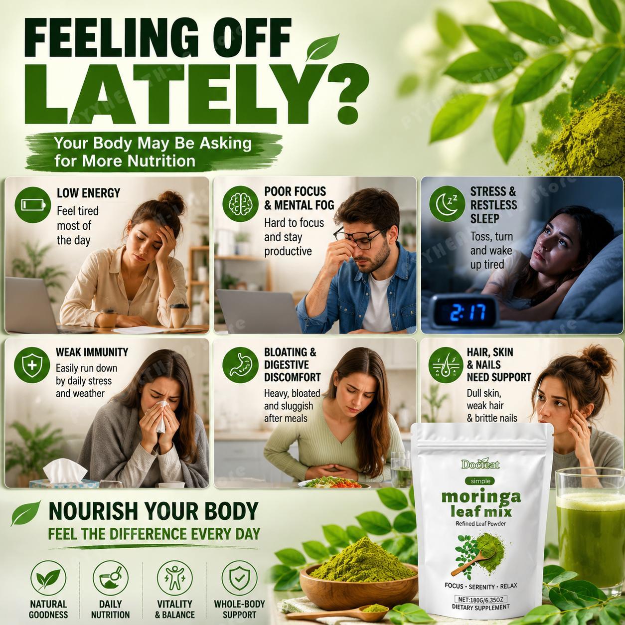 Docteat Moringa Leaf Mix Powde - Moringa Leaf Powder recension och pris