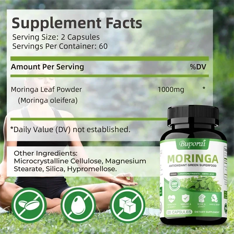 Moringa Capsules - Antioxidant - Moringa Leaf Powder recension och pris