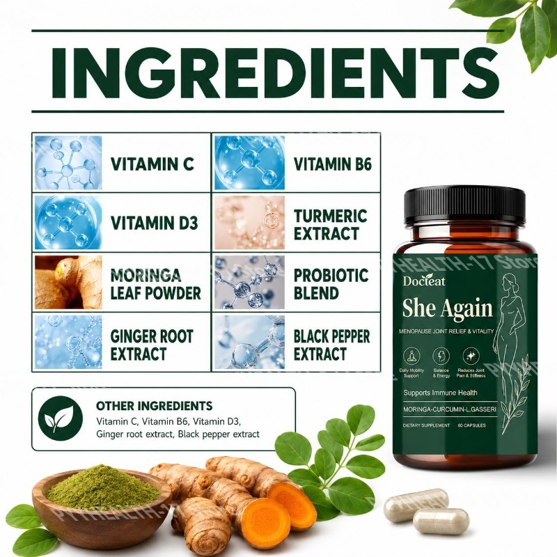 Docteat She Again Menopause Jo - Moringa Leaf Powder recension och pris