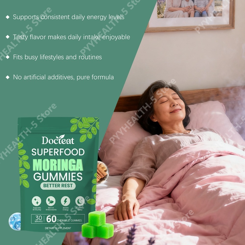Docteat Moringa Gummies with B - Moringa Leaf Powder recension och pris