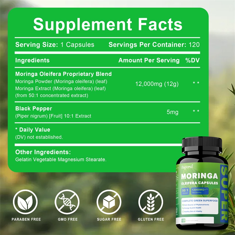 Pure Moringa Leaf Powder Capsu - Moringa Leaf Powder recension och pris