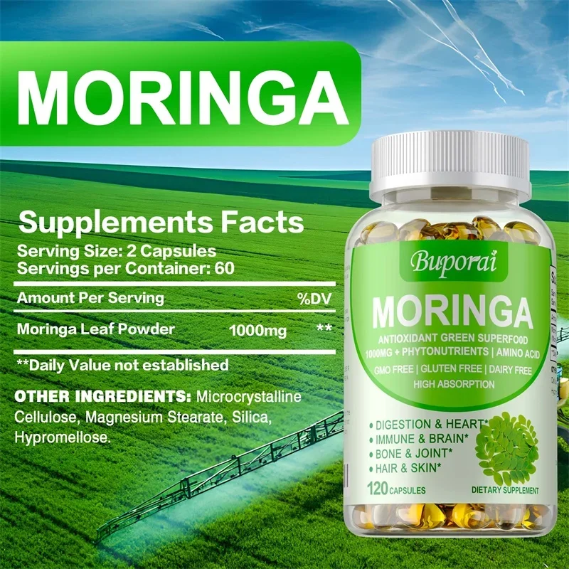 Moringa Capsules 1000mg - Supp - Moringa Leaf Powder recension och pris